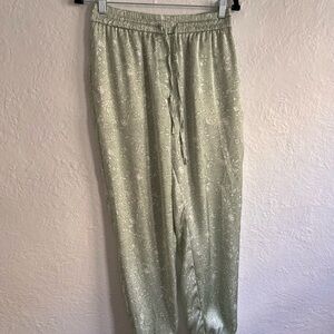 Zara Mint Green Floral Joggers